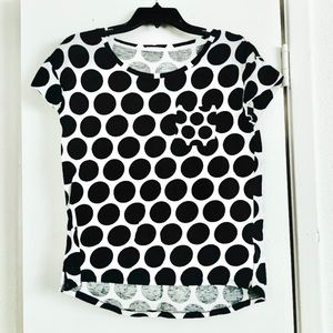 Merona Women’s Black & White Polka Dot T-shirt Top - Size XS